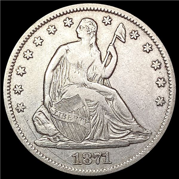 1871-S Seated Liberty Half Dollar CLOSELY UNCIRCULATED