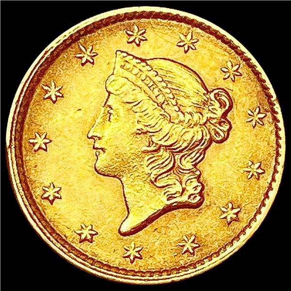 1853 T-1 Rare Gold Dollar CLOSELY UNCIRCULATED