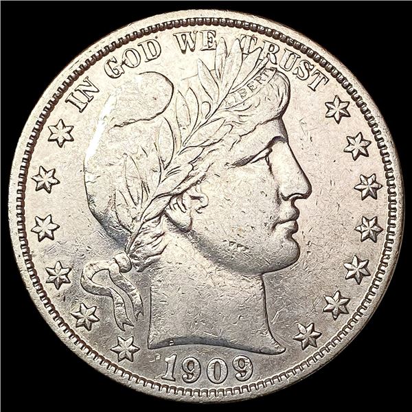 1909-S Barber Half Dollar CLOSELY UNCIRCULATED