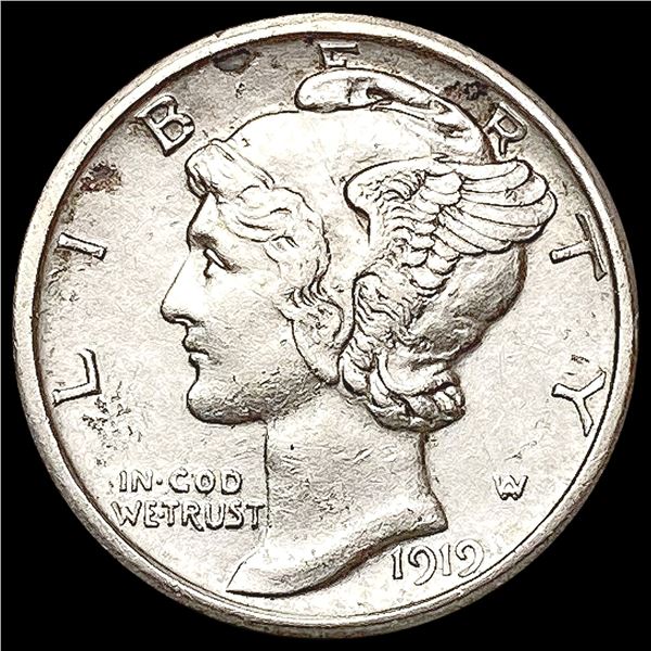 1919-D Mercury Dime CHOICE AU