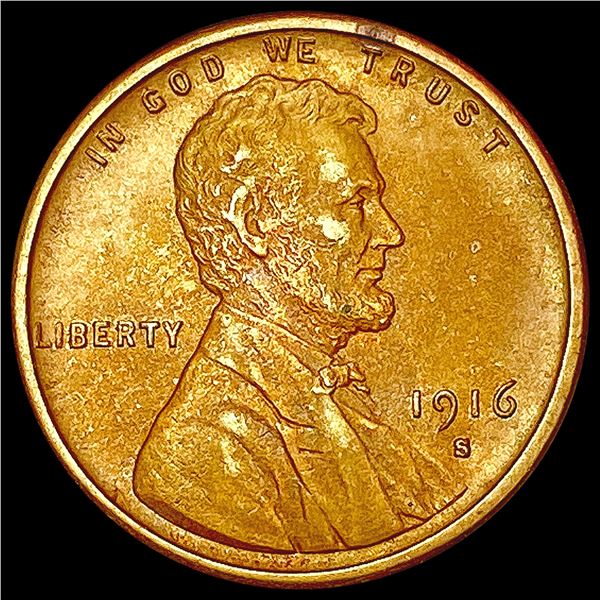 1916-S Wheat Cent CLOSELY UNCIRCULATED