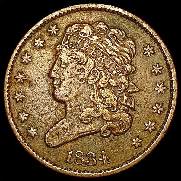 1834 Classic Head Half Cent LIGHTLY CIRCULATED