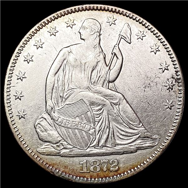 1872 Seated Liberty Half Dollar CHOICE AU