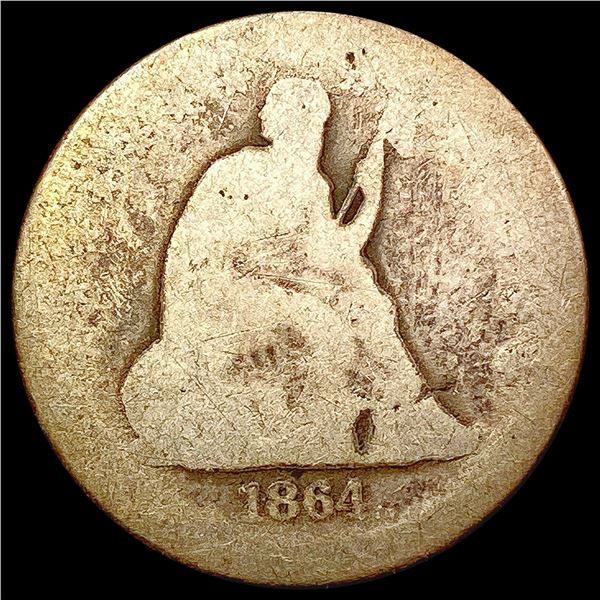 1864-S Seated Liberty Quarter NICELY CIRCULATED