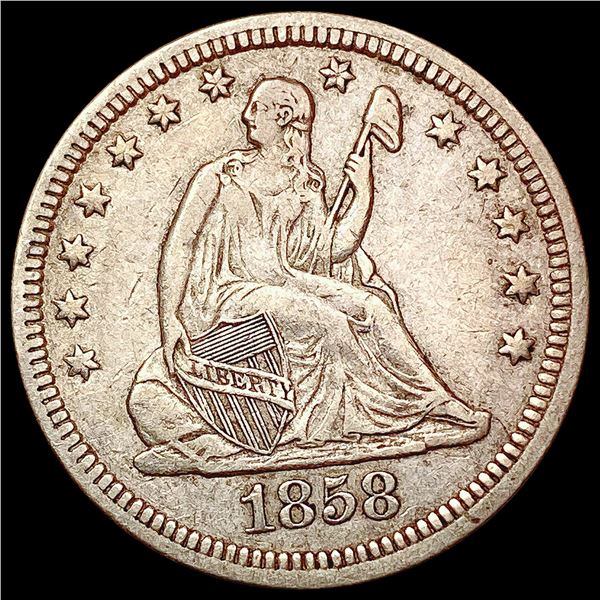 1858 Seated Liberty Quarter CLOSELY UNCIRCULATED