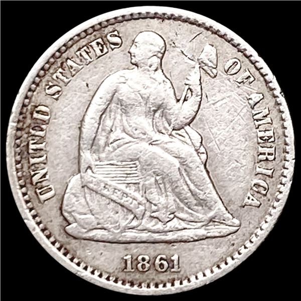 1861 Seated Liberty Half Dime CLOSELY UNCIRCULATED