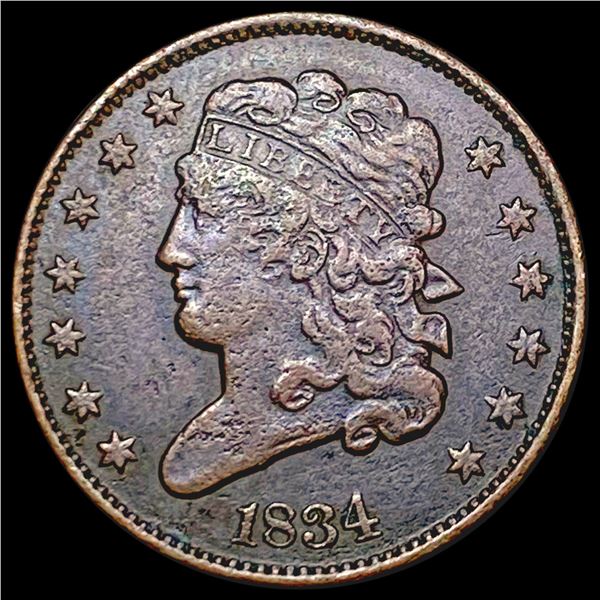 1834 Classic Head Half Cent NEARLY UNCIRCULATED