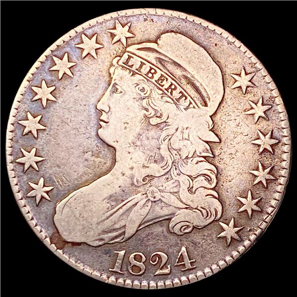 1824 Capped Bust Half Dollar LIGHTLY CIRCULATED