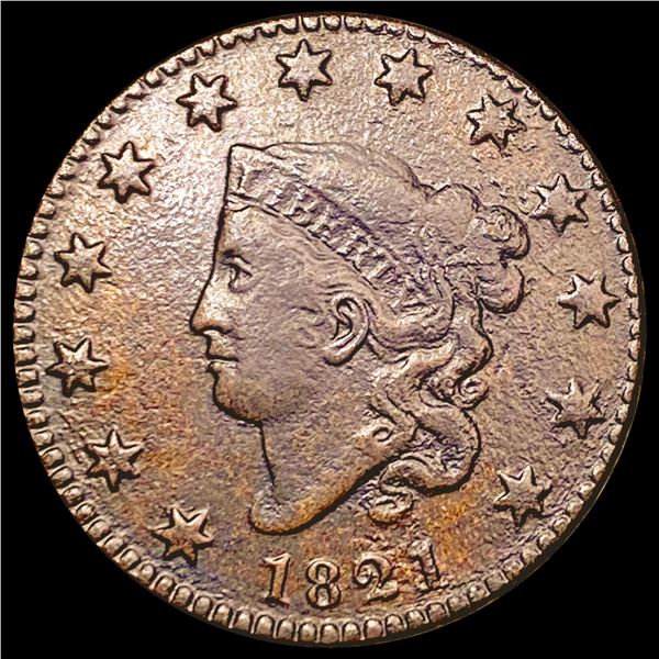 1821 Coronet Head Large Cent NICELY CIRCULATED