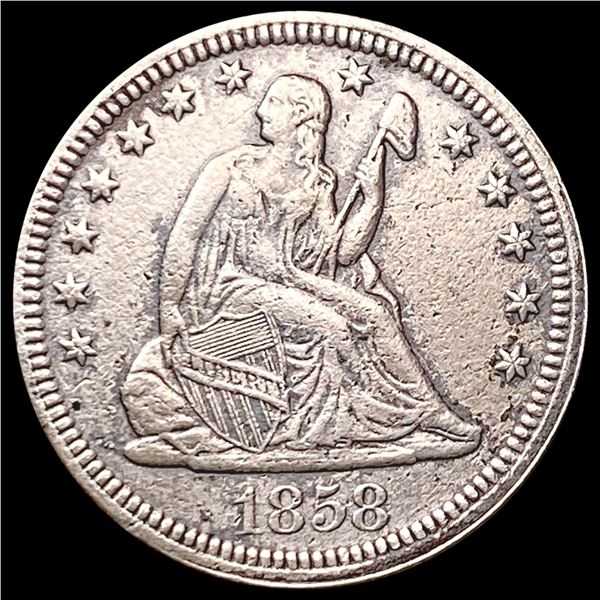 1858 Seated Liberty Quarter CLOSELY UNCIRCULATED