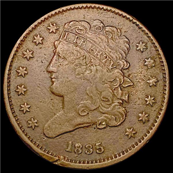 1835 Classic Head Half Cent LIGHTLY CIRCULATED