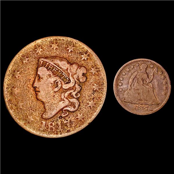1817-1857 US Type Coin Lot [2 Coins] HIGH GRADE