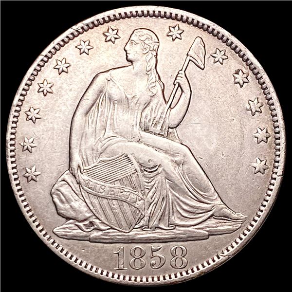 1858-S Seated Liberty Half Dollar CHOICE AU