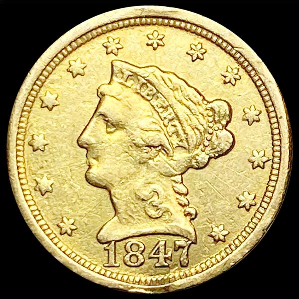 1847-O $2.50 Gold Quarter Eagle CLOSELY UNCIRCULATED