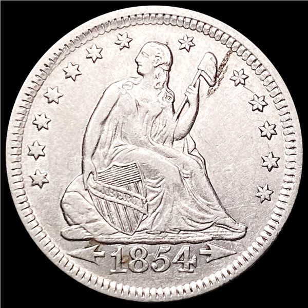 1854 Arr. Seated Liberty Quarter CLOSELY UNCIRCULATED