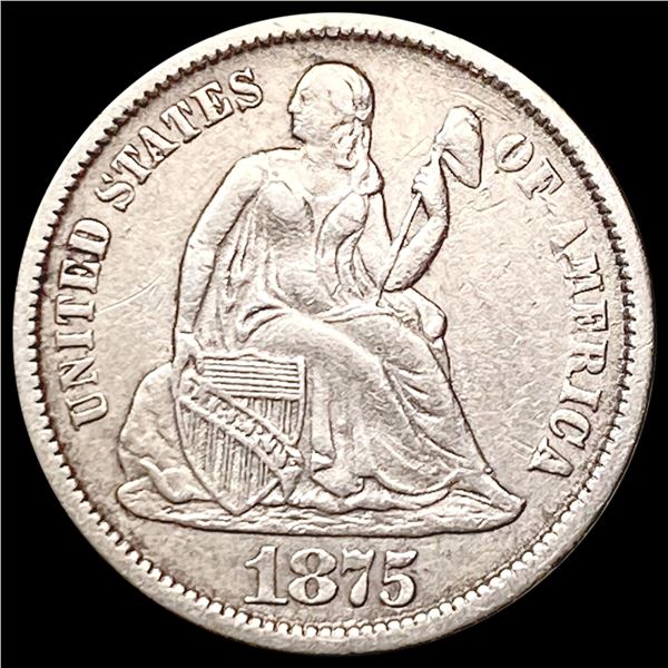 1875-CC Seated Liberty Dime CLOSELY UNCIRCULATED