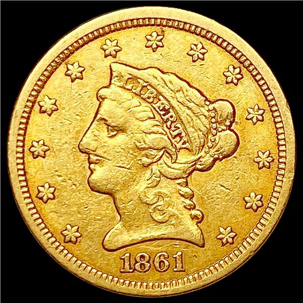 1861 $2.50 Gold Quarter Eagle CLOSELY UNCIRCULATED