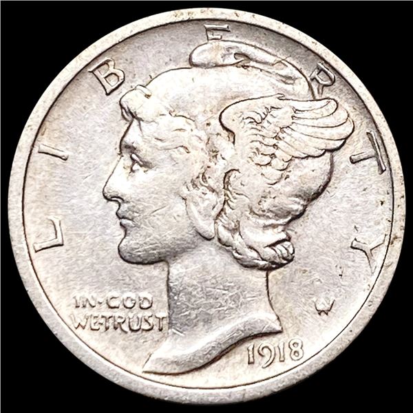 1918-D Mercury Dime CLOSELY UNCIRCULATED