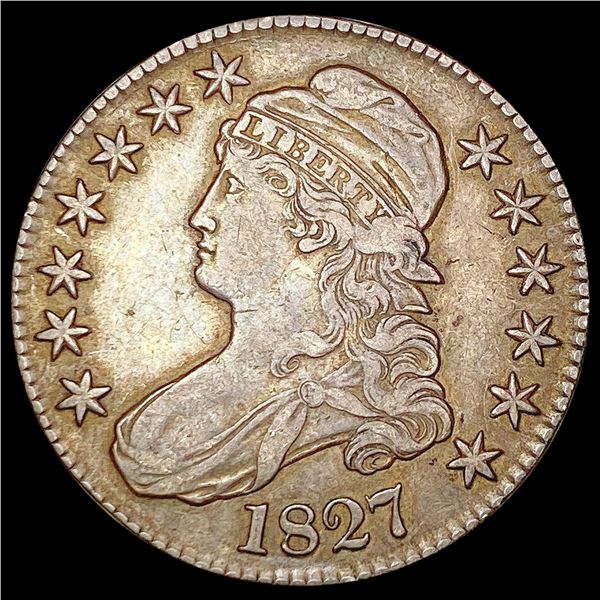 1827 Curl Base 2 Capped Bust Half Dollar LIGHTLY CIRCULATED