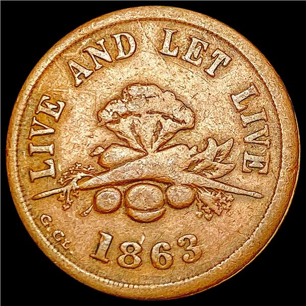 1863 Civil War Coin LIGHTLY CIRCULATED