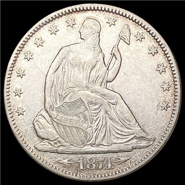 1874 Arrow Seated Liberty Half Dollar CLOSELY UNCIRCULATED