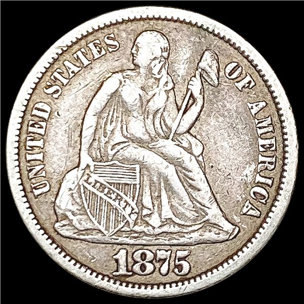 1875-CC Seated Liberty Dime LIGHTLY CIRCULATED