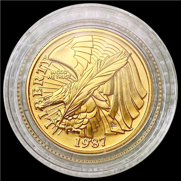 1987-W $5 Constitution Bicentennial .2419oz Gold SUPERB GEM BU