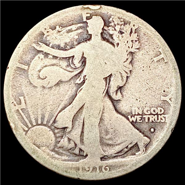 1916-S Walking Liberty Half Dollar NICELY CIRCULATED