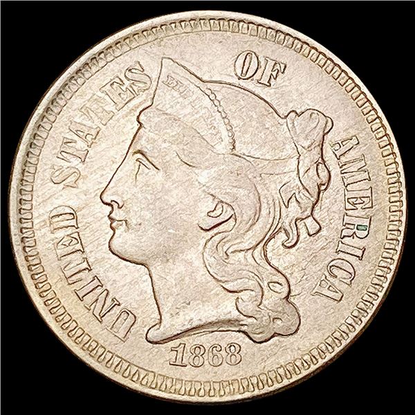 1868 Nickel Three Cent CLOSELY UNCIRCULATED