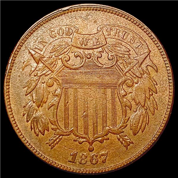 1867 Two Cent Piece CLOSELY UNCIRCULATED