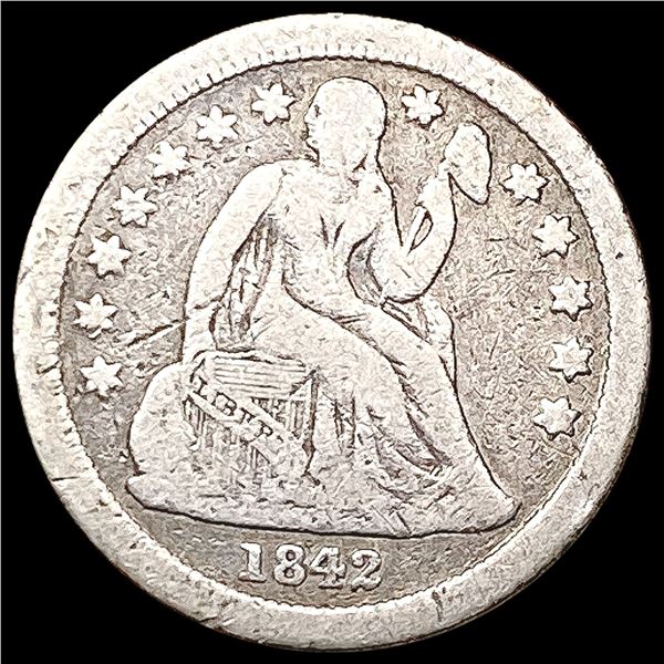 1842 Seated Liberty Dime NICELY CIRCULATED