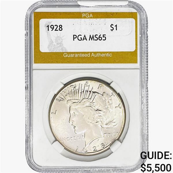 1928 Silver Peace Dollar PGA MS65