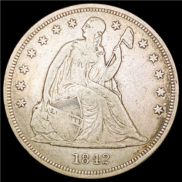 1842 Seated Liberty Dollar LIGHTLY CIRCULATED
