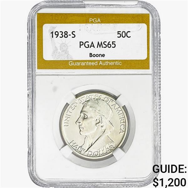 1938-S Boone Half Dollar PGA MS65