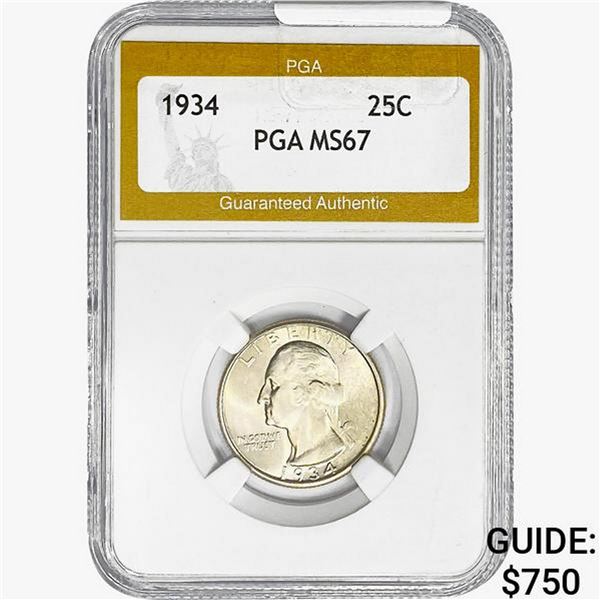 1934 Washington Silver Quarter PGA MS67
