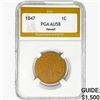 Image 1 : 1847 Hapa Haneri Large Cent PGA AU58
