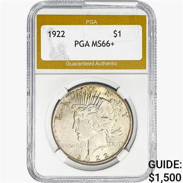 1922 Silver Peace Dollar PGA MS66+