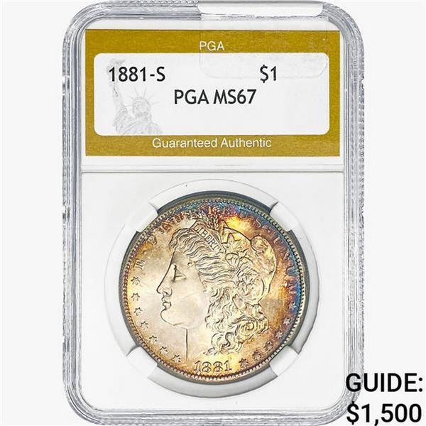 1881-S Morgan Silver Dollar PGA MS67