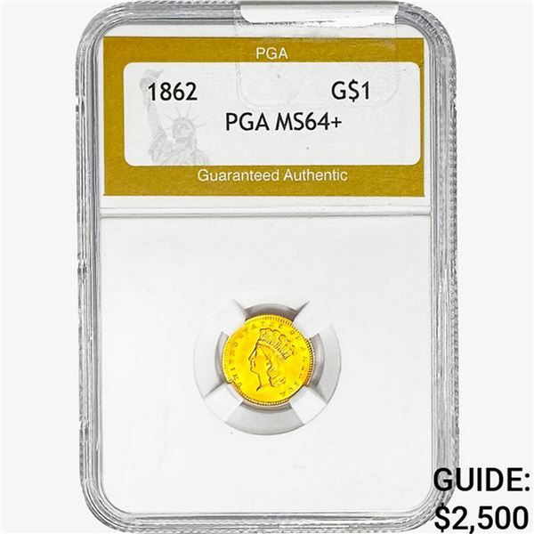 1862 Rare Gold Dollar PGA MS64+