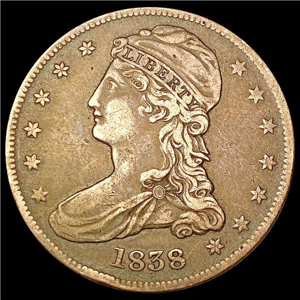 1838 Capped Bust Half Dollar LIGHTLY CIRCULATED