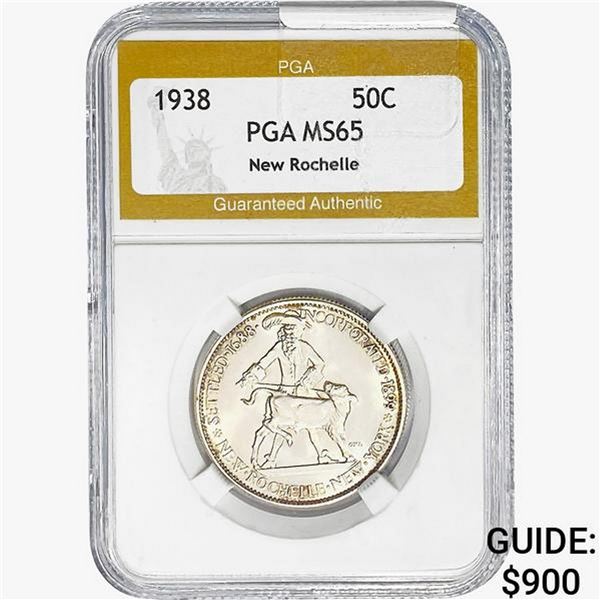 1938 New Rochelle Half Dollar PGA MS65