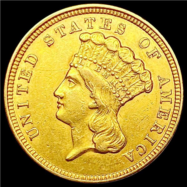 1854 $3 Gold Piece CLOSELY UNCIRCULATED