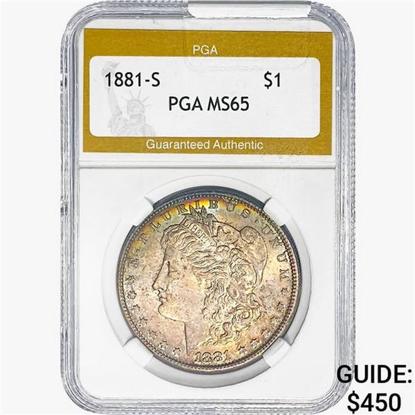 1881-S Morgan Silver Dollar PGA MS65
