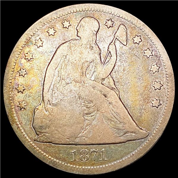 1871 Seated Liberty Dollar NICELY CIRCULATED