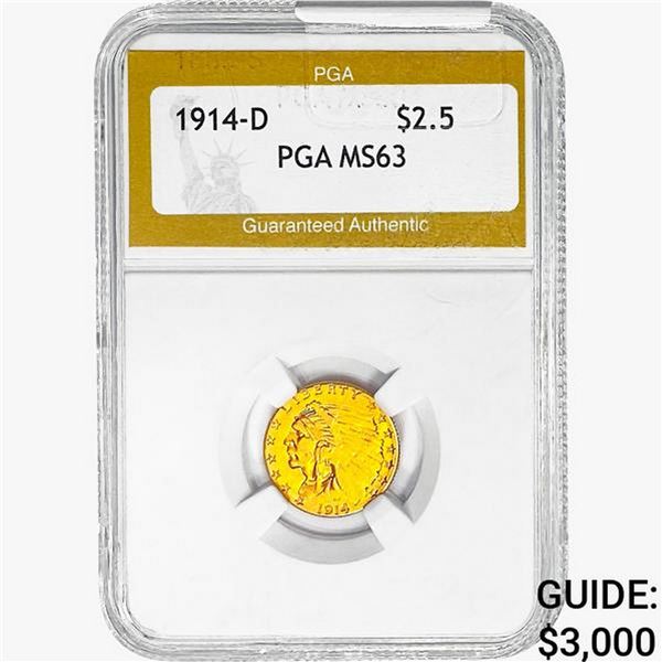 1914-D $2.50 Gold Quarter Eagle PGA MS63