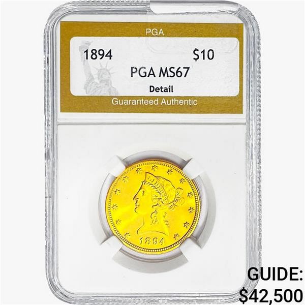 1894 $10 Gold Eagle PGA MS67 DETAIL