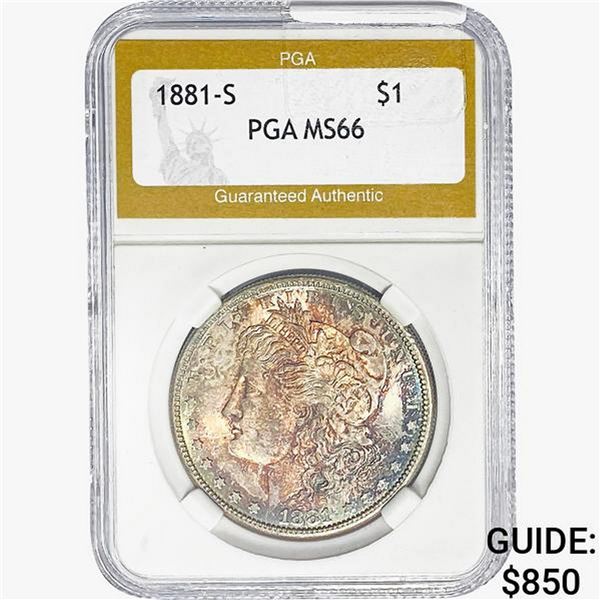 1881-S Morgan Silver Dollar PGA MS66