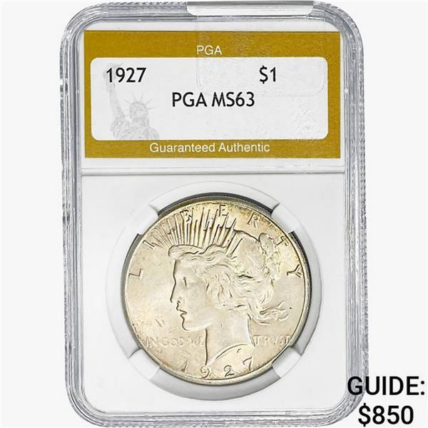 1927 Silver Peace Dollar PGA MS63