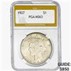 Image 1 : 1927 Silver Peace Dollar PGA MS63