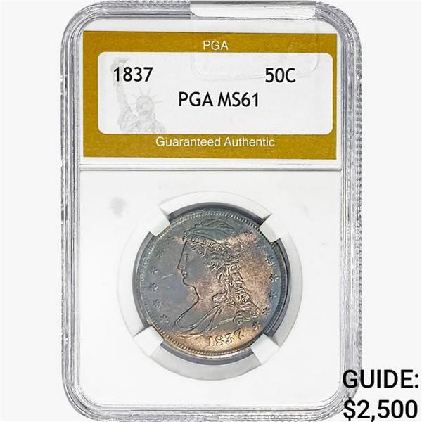 1837 Capped Bust Half Dollar PGA MS61